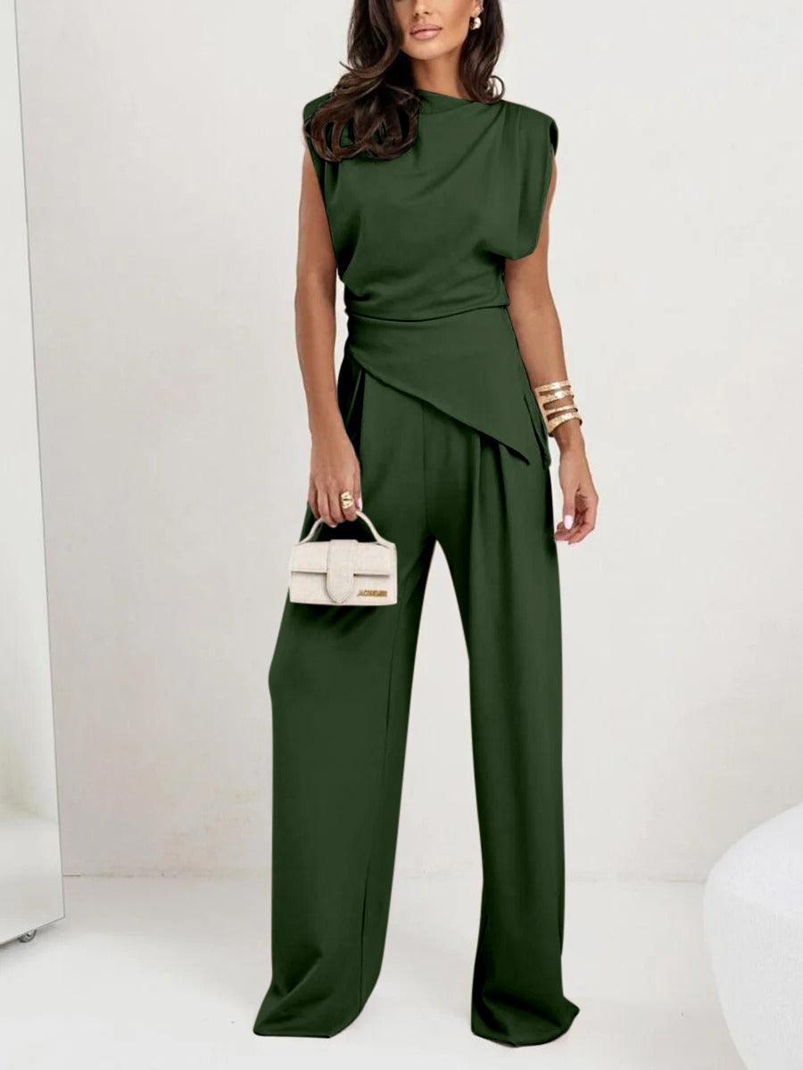 Lrregular Sleeveless Casual Two-piece Set