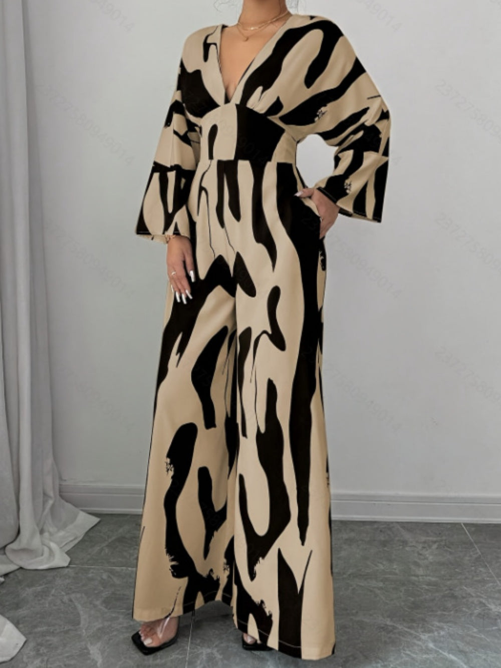 Elegant Abstract Pattern Casual Fashion Jumpsuit