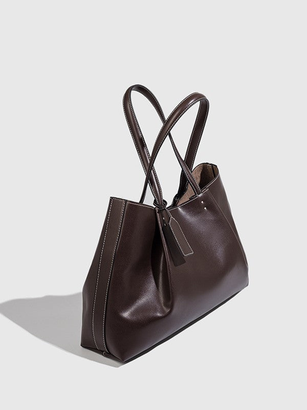 Fashion handbag commuter large capacity high-quality texture tote bag