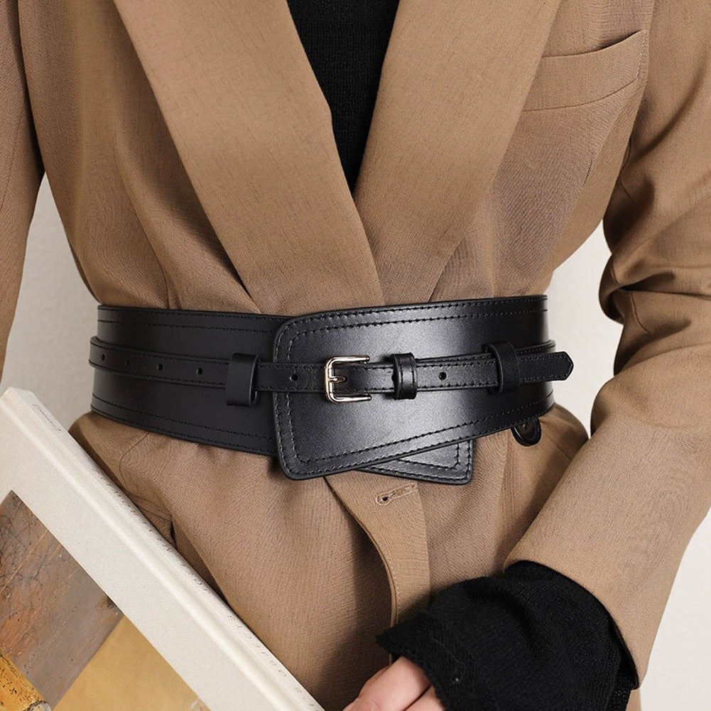Women's Fashionable Imitation Leather Harness Wide Belt
