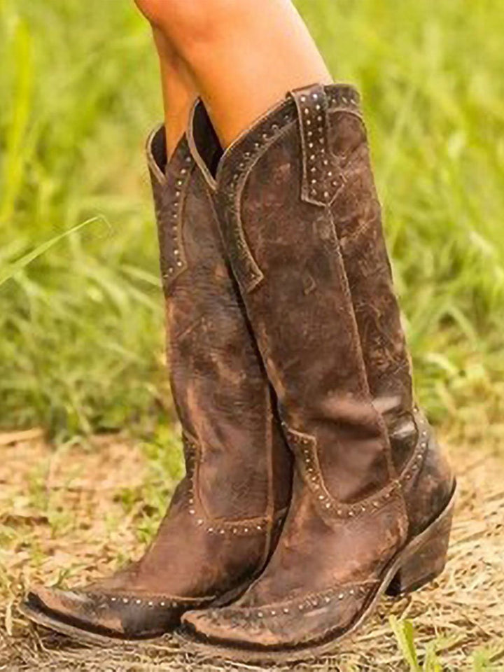 Vintage Studded Cowgirl Boots
