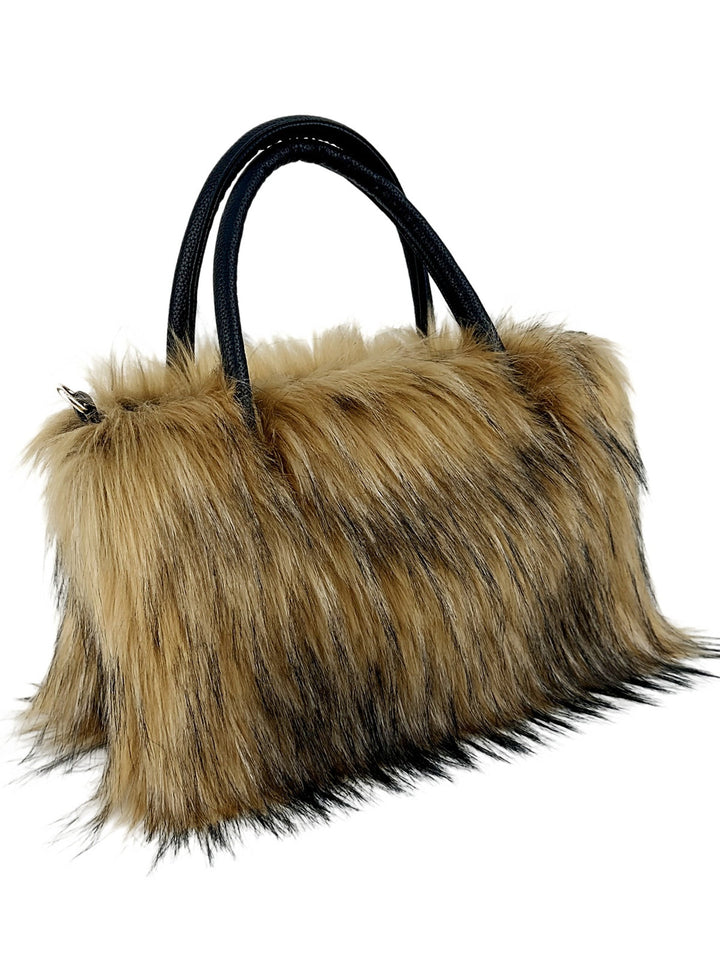 Trendy chain crossbody bag fashionable fur bag