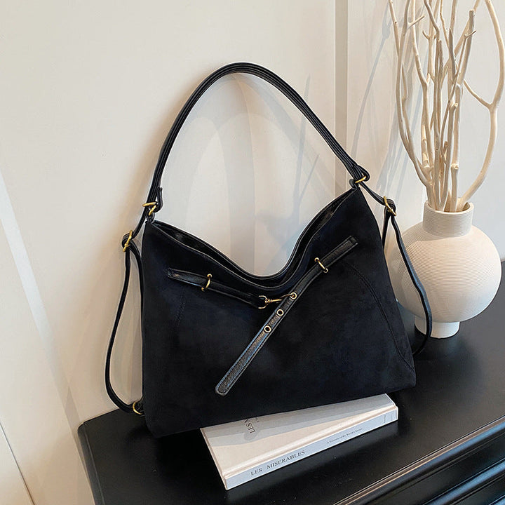 Vintage high-end suede multifunctional shoulder crossbody bag