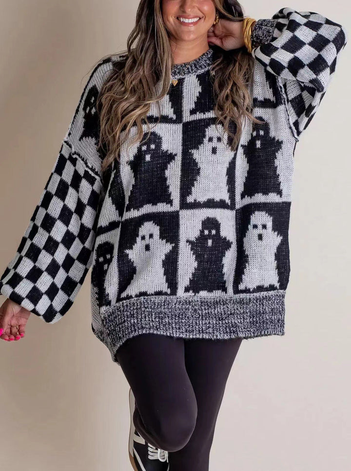 Halloween pattern loose sweater