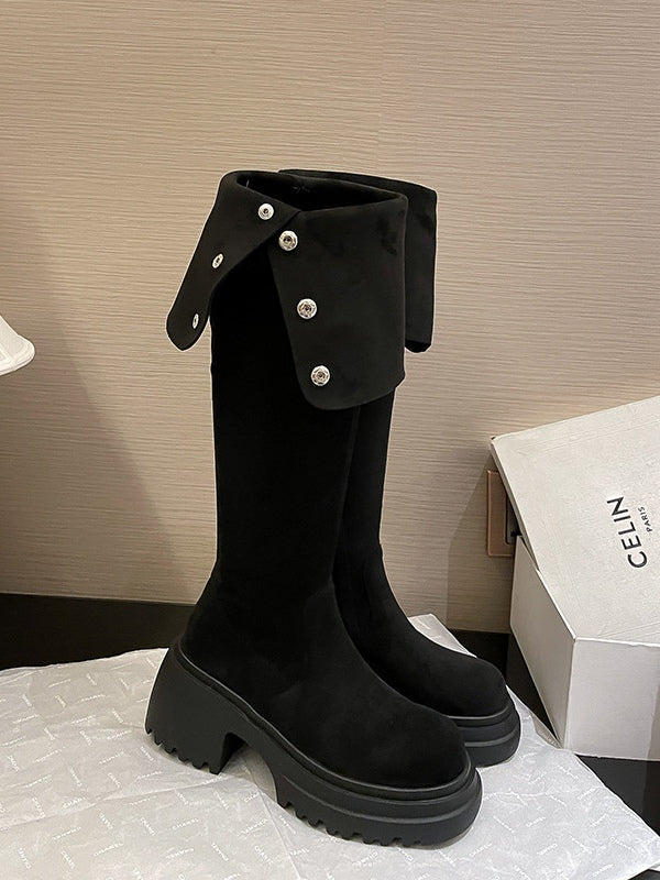 Over the knee boots brown long boots knight boots