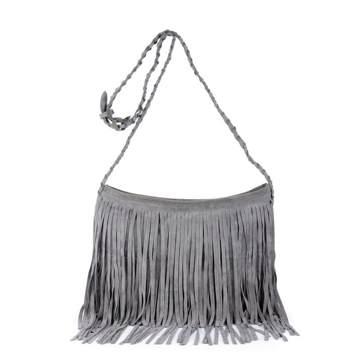 Frosted tassel women's crossbody shoulder bag