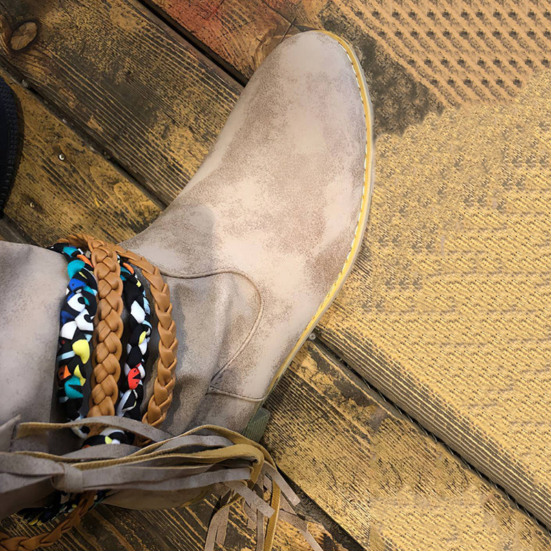 Vintage Western Tribal Tassel and Ankle Boots