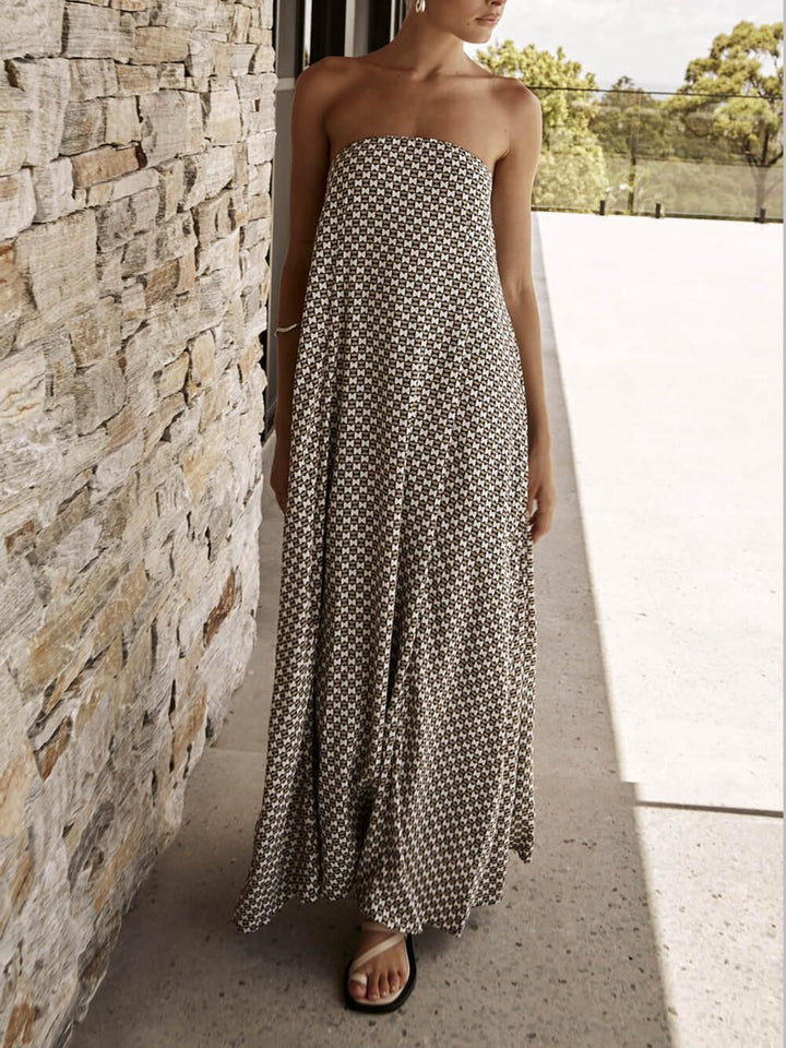 Bohemian Diamond Print Maxi Dress