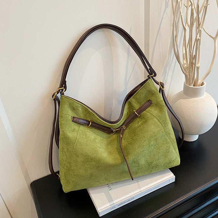 Vintage high-end suede multifunctional shoulder crossbody bag