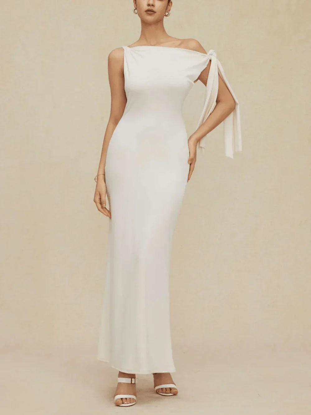 Lynn Asymmetric Tie Detail Maxi Dress