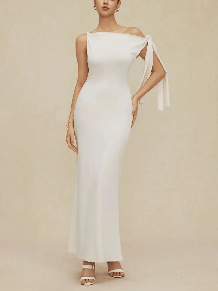 Lynn Asymmetric Tie Detail Maxi Dress