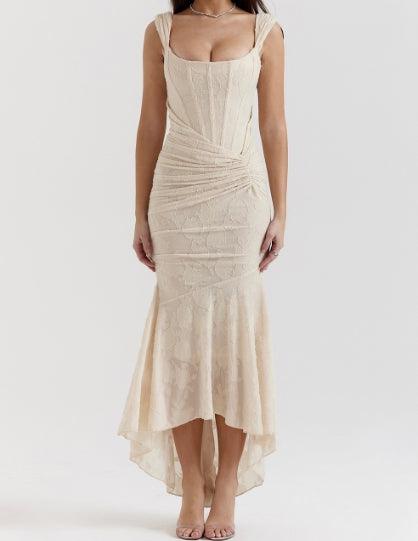 White floral maxi dress