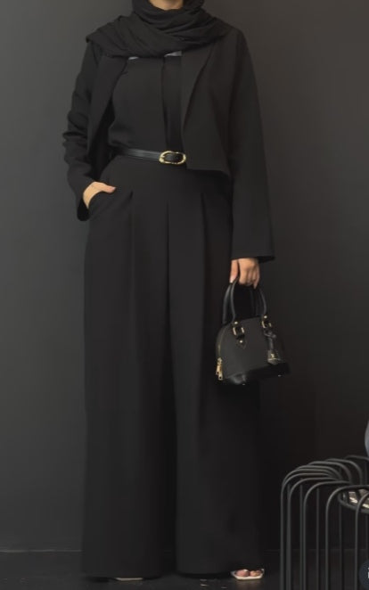 Tube top jumpsuit and jacket set