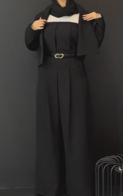 Tube top jumpsuit and jacket set
