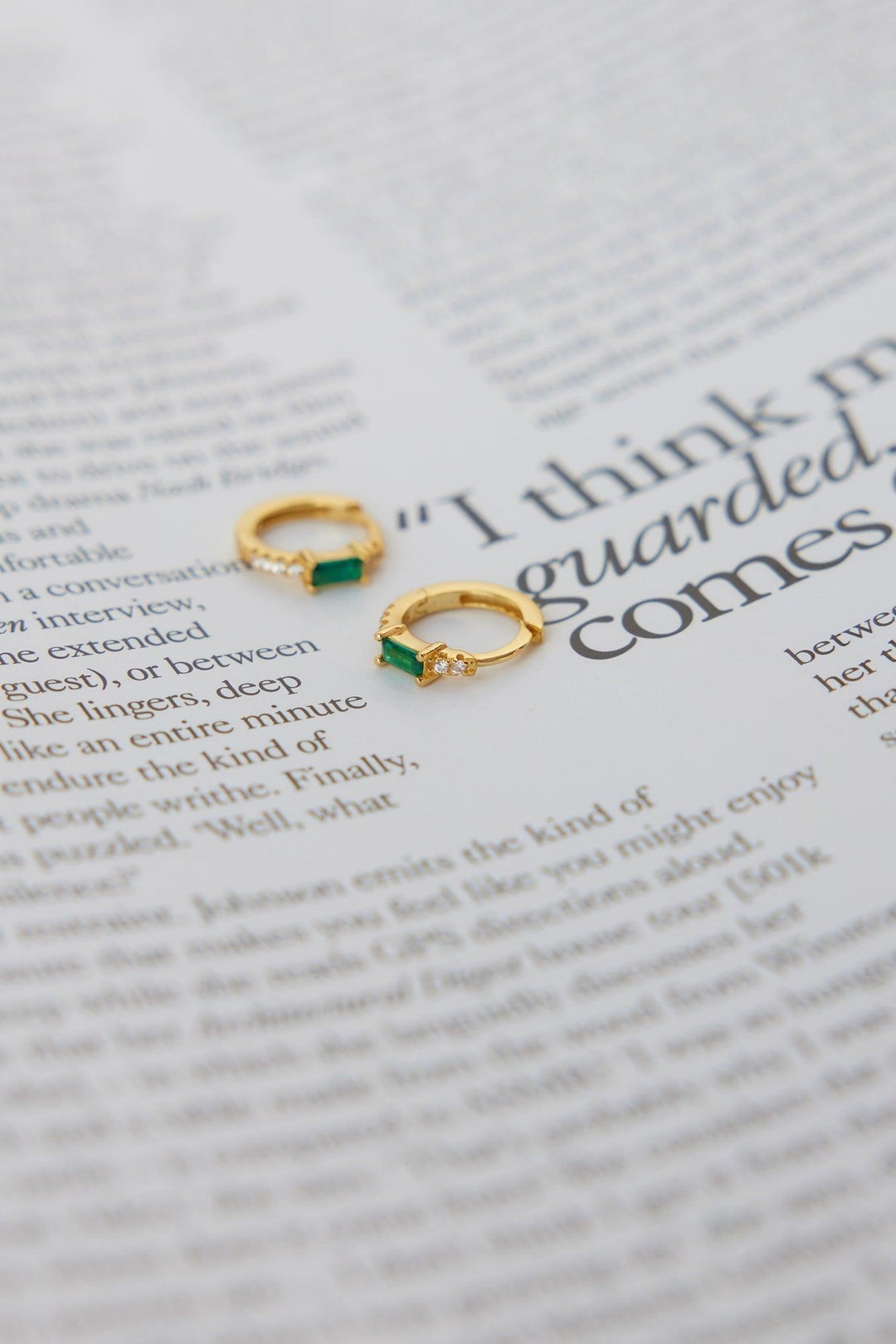 18K Gold Plated Eyes To The Soul Earrings Emerald