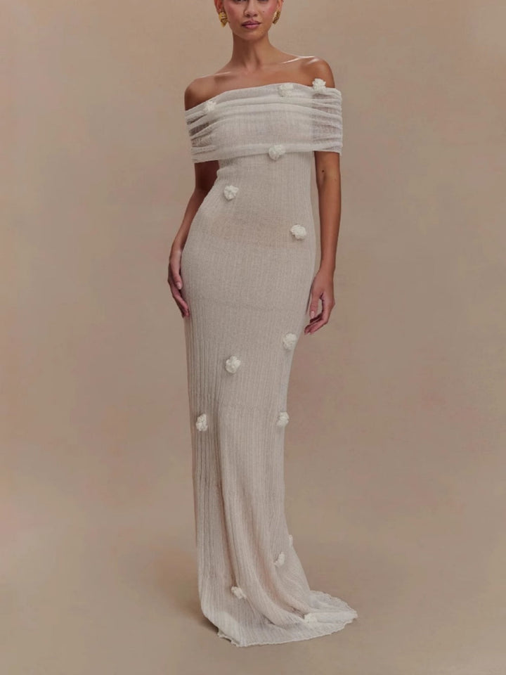 Floral off-the-shoulder maxi dress