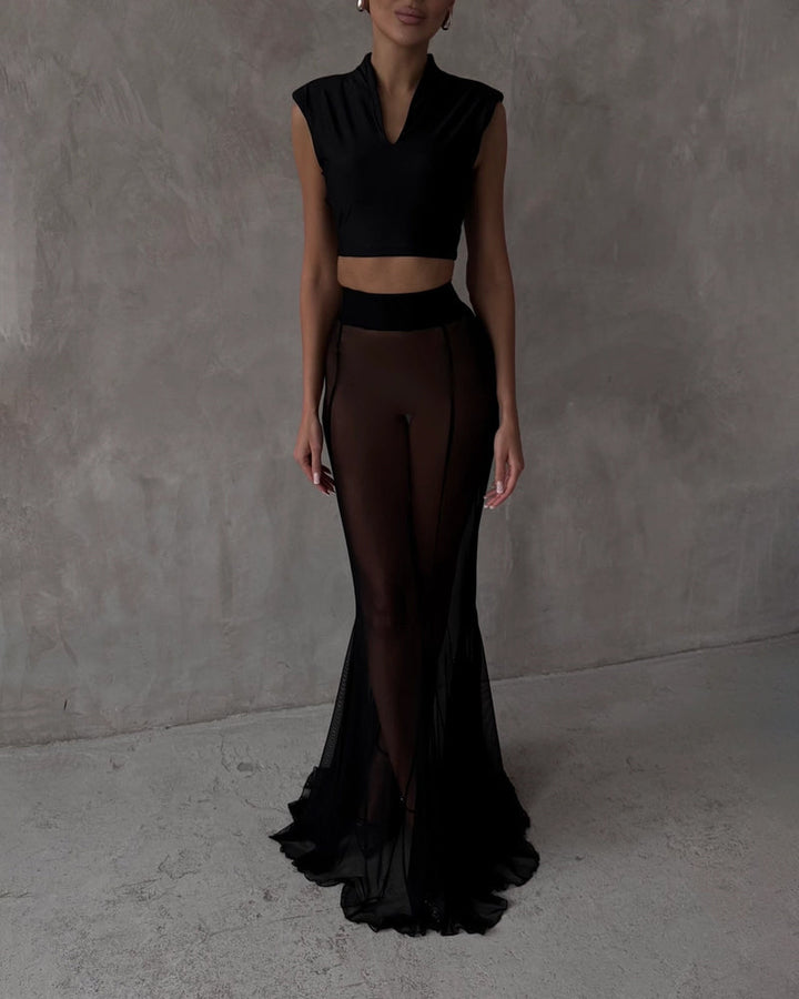 Fashion Jacket & Perspective Skirt Two-Piece Set