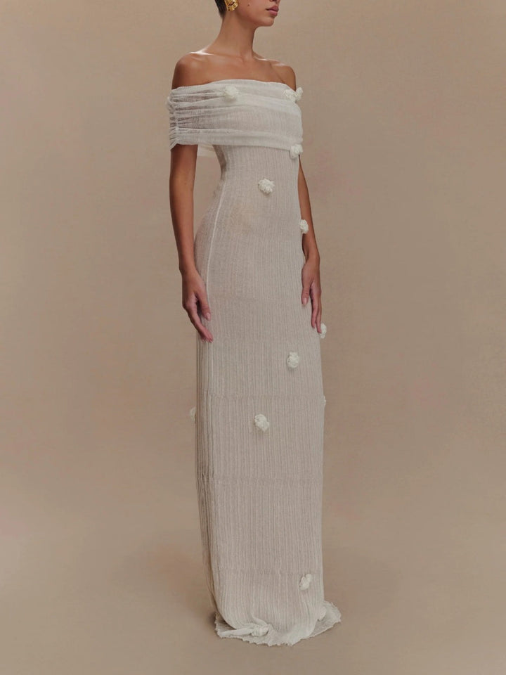 Floral off-the-shoulder maxi dress