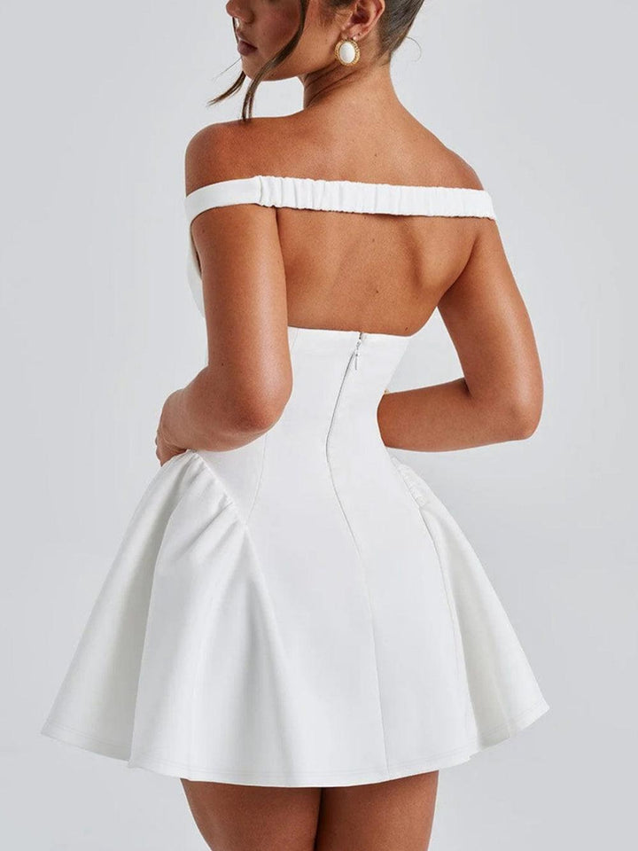 V-neck low-cut backless mini dress