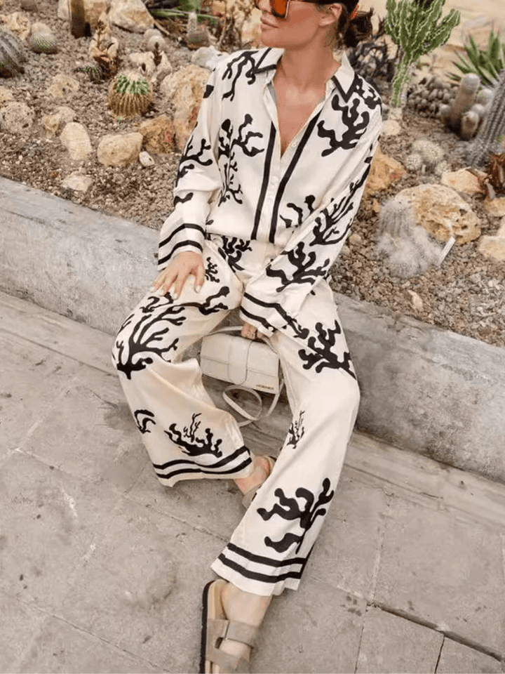 Satin Casual Two Piece Set