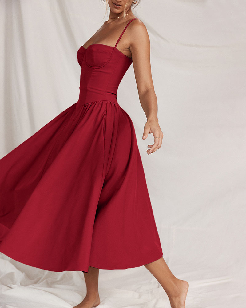 French suspender temperament tube top court style dress