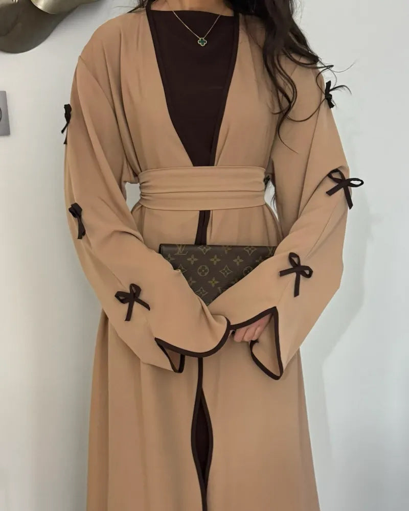 Elegant Bow Cardigan & Dress Two-Piece Set