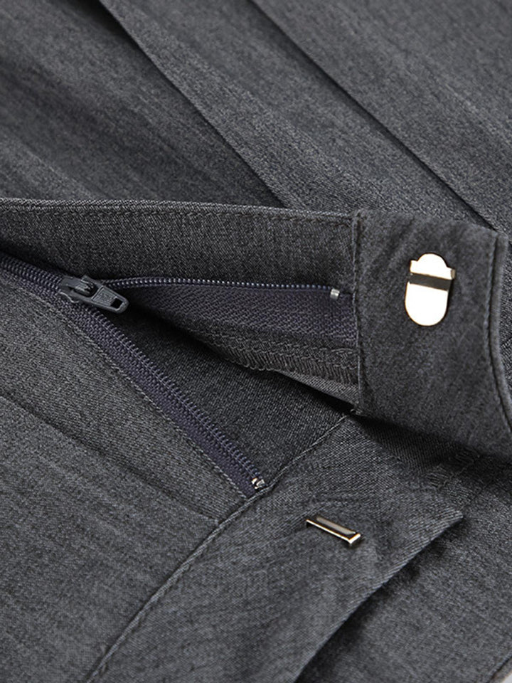 High-Waist Pleated Thin Pants