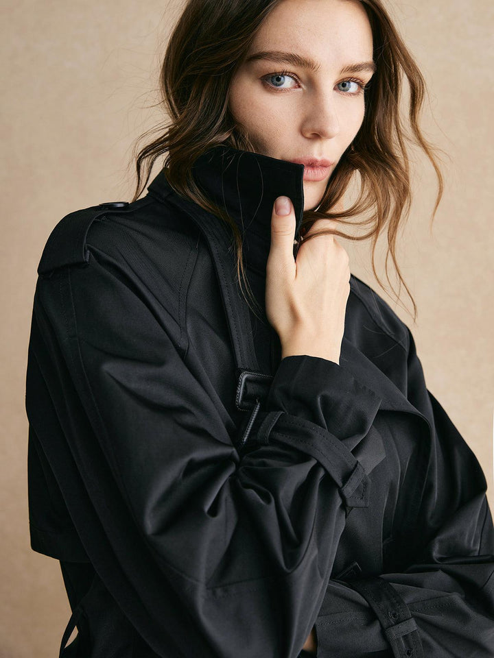 Casual Pockets Long Trench Coat