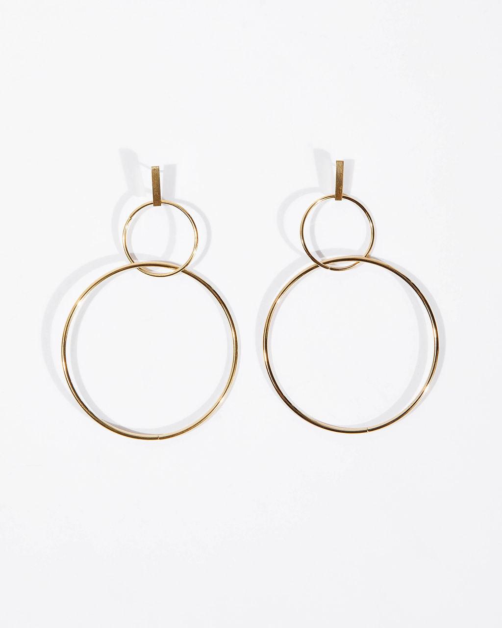 David Double Hoop Drop Earrings