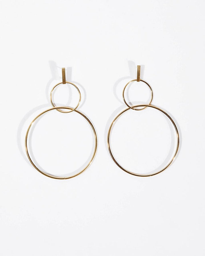 David Double Hoop Drop Earrings