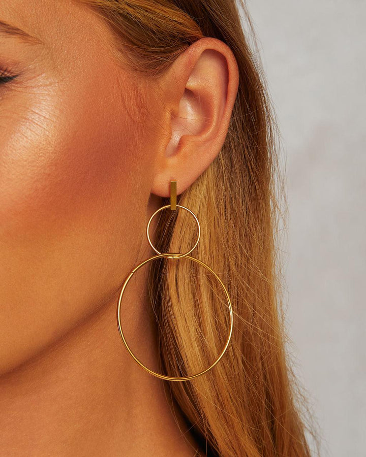 David Double Hoop Drop Earrings