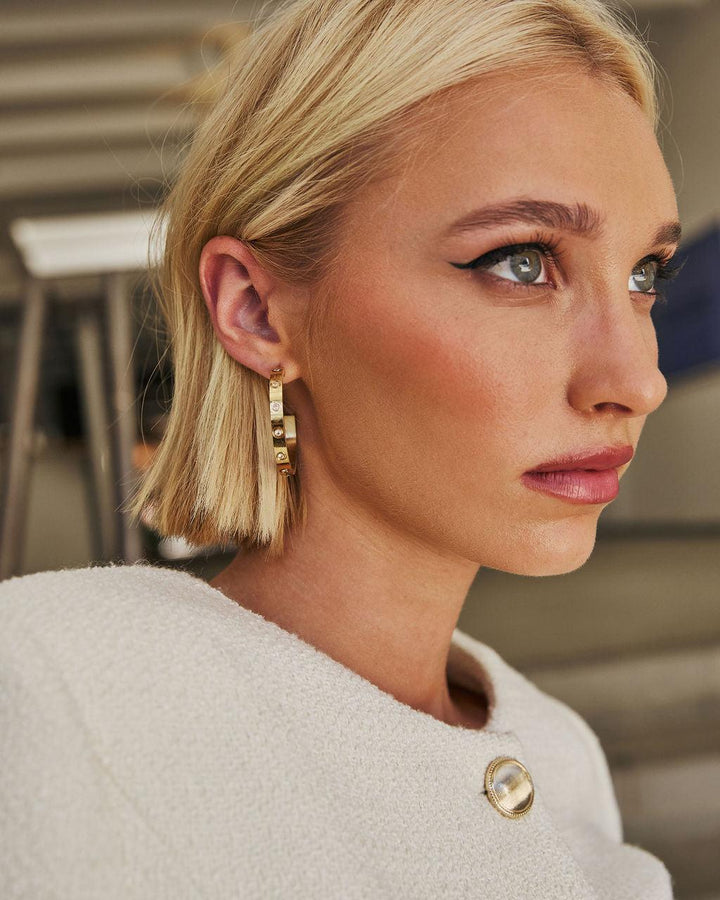 Endless Love Rhinestone Studded Hoops