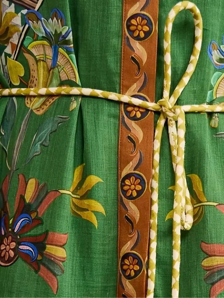 Floral Print Maxi Cardigan Dress