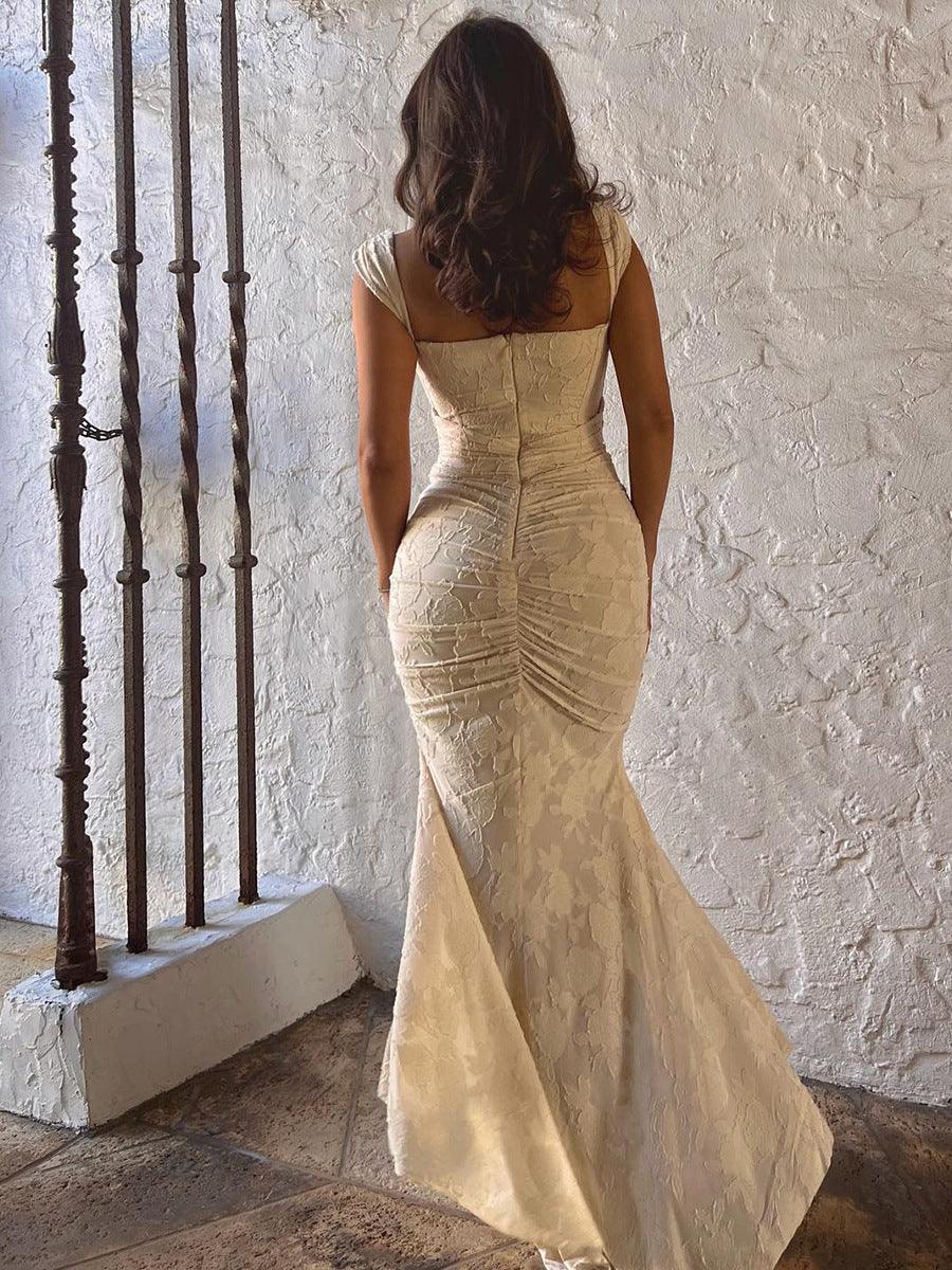 White floral maxi dress