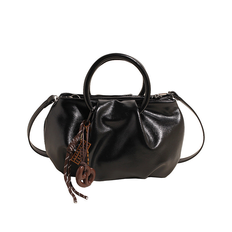 Lightweight crossbody handbag pleated cloud bag