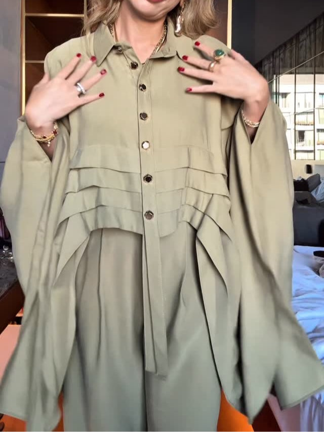 Extra long batwing sleeve shirt and trousers set