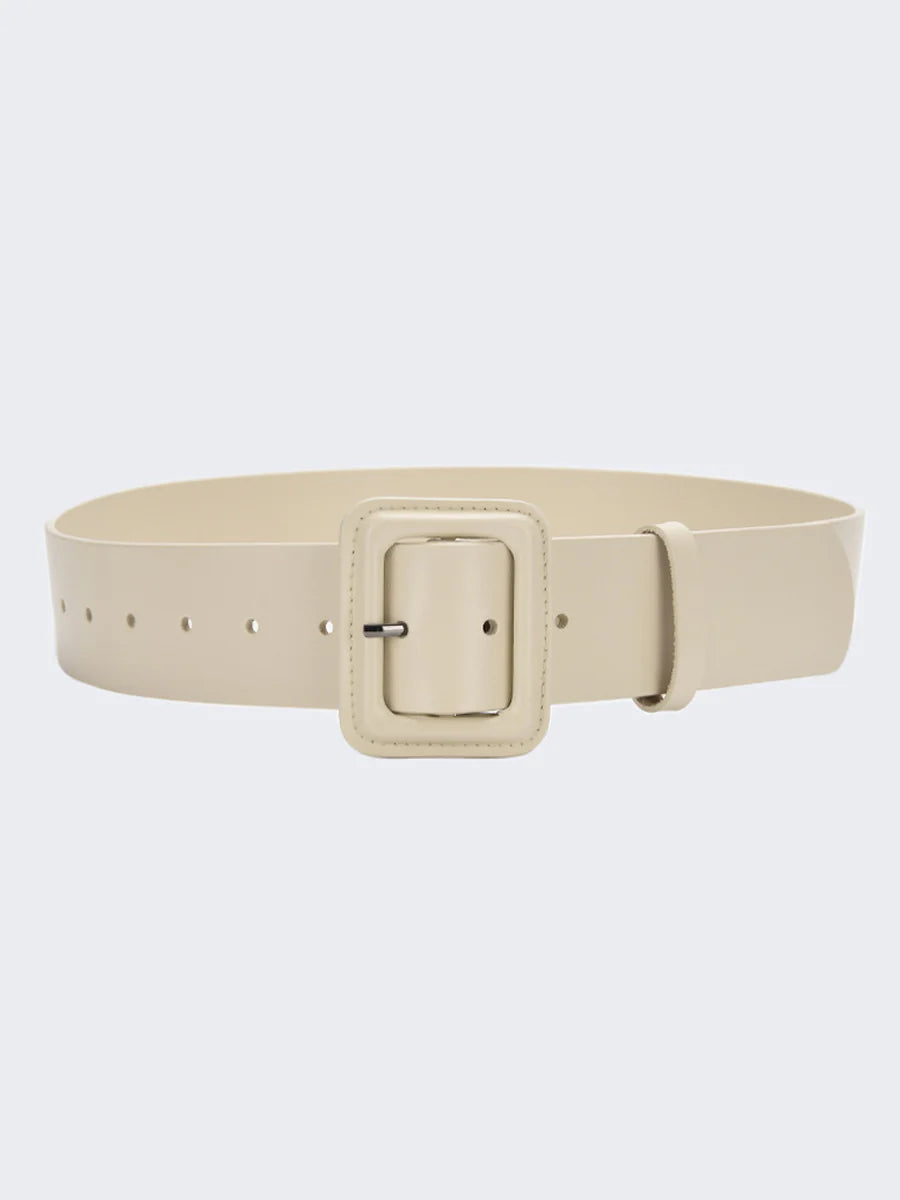 Women's Fashion Imitation Leather Solid Color Square Belt