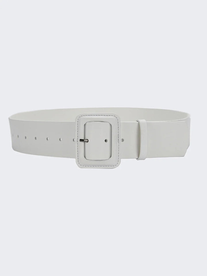 Women's Fashion Imitation Leather Solid Color Square Belt