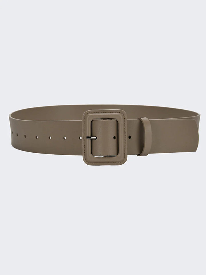 Women's Fashion Imitation Leather Solid Color Square Belt