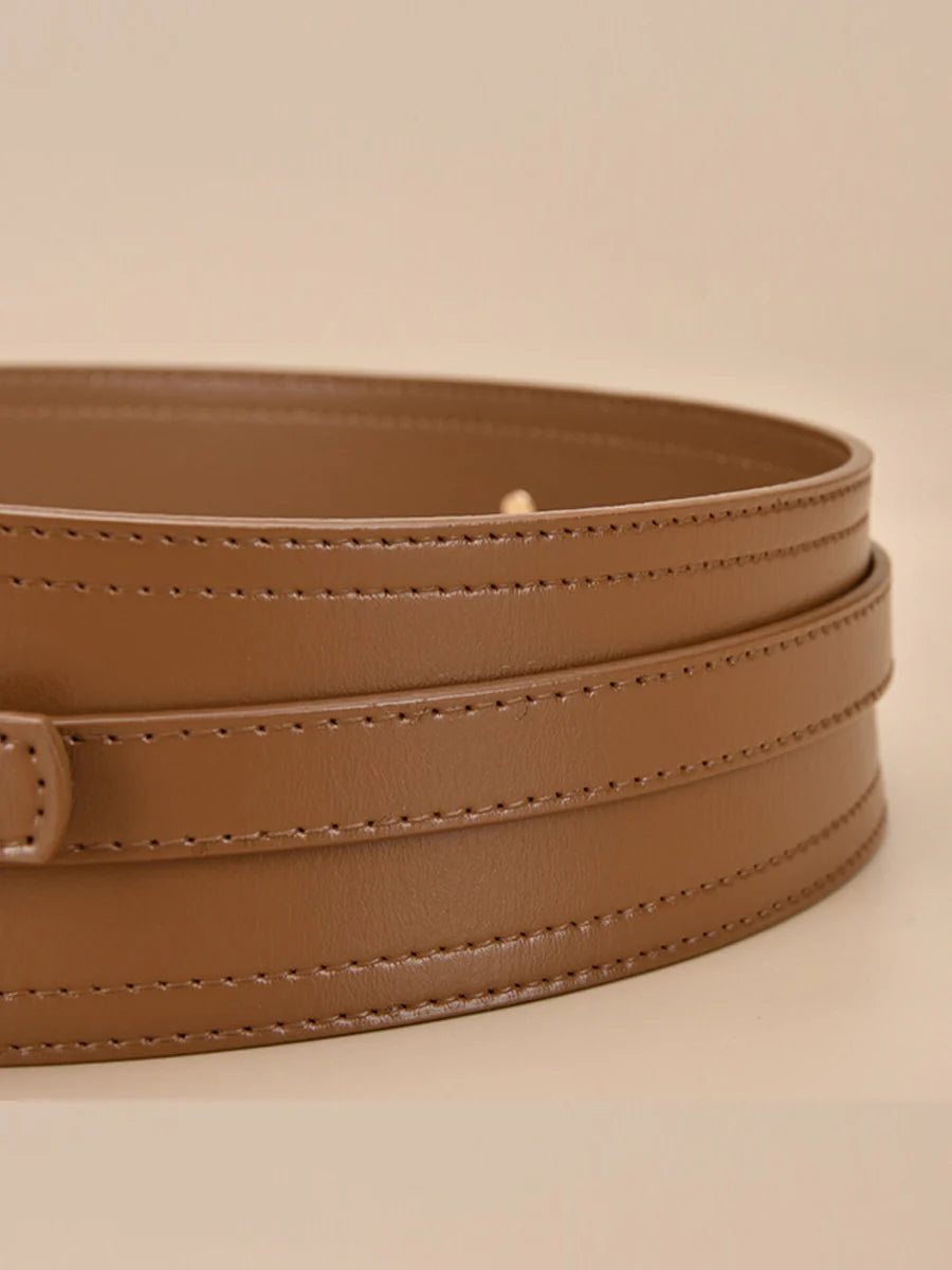 Women's Fashionable Imitation Leather Harness Wide Belt