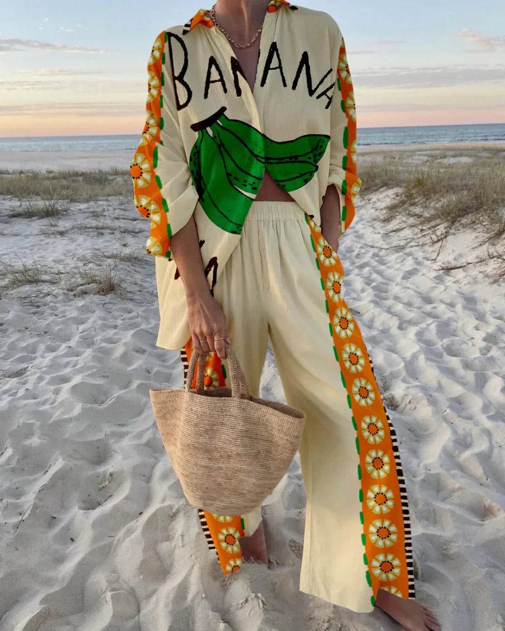 Fun Banana Print Two piece Set