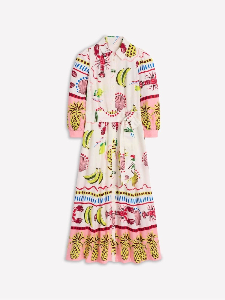 Multicolor Tropical Carnival Shirt Dress