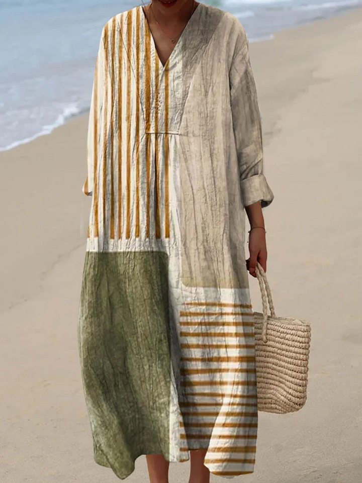 Vintage Abstract Art Print Cotton Dress