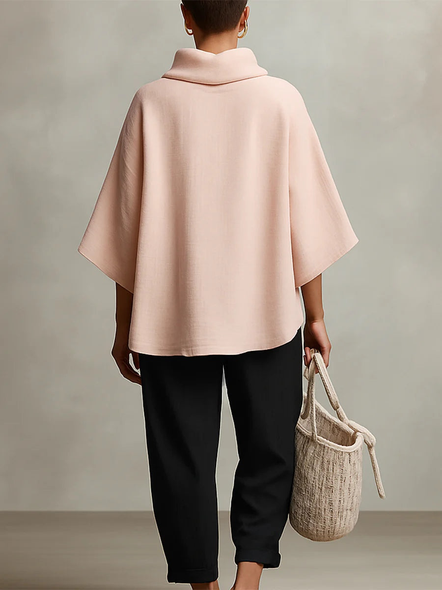 Pink Bohemian Linen Blend Tie Pocket Straight-Leg Two-Piece Suit