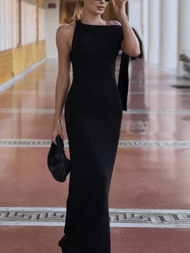 Lynn Asymmetric Tie Detail Maxi Dress