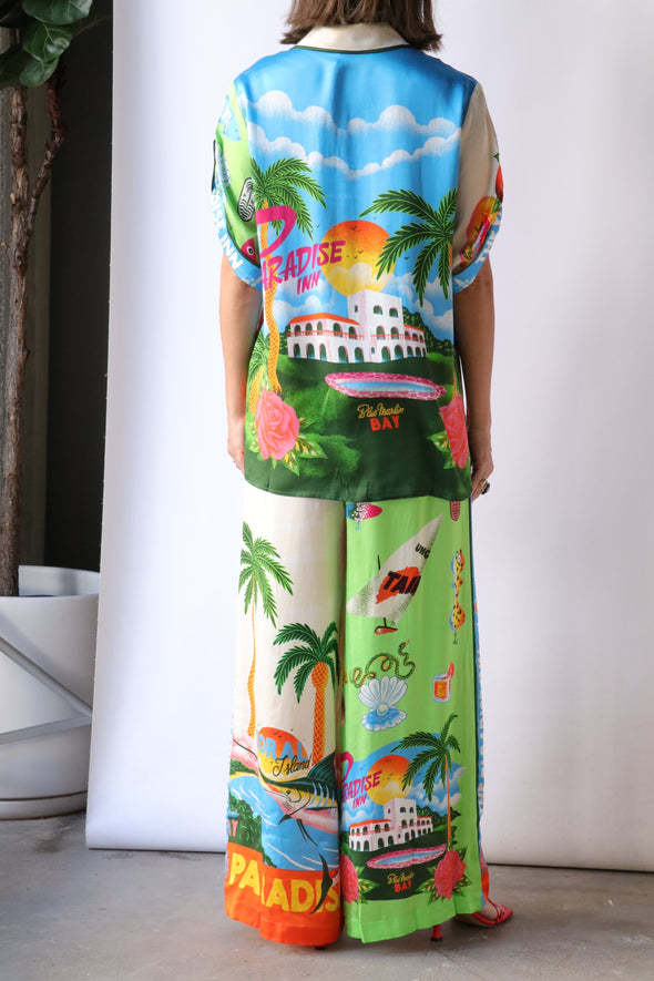 Summer Casual Loose Vacation Printed Two-piece Set