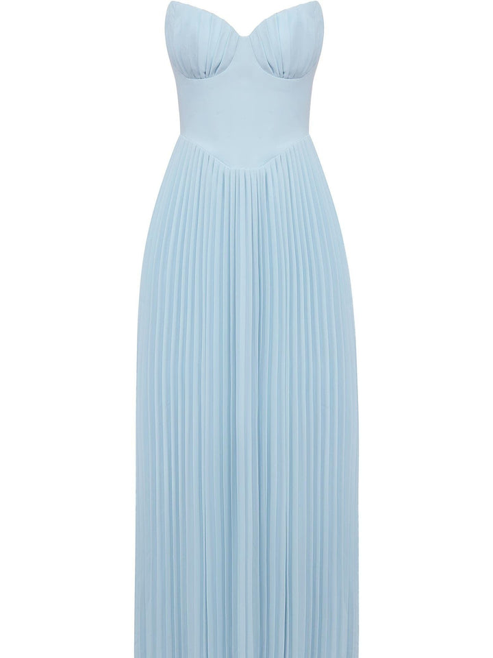 Tube Top With Pleats Maxi Dress