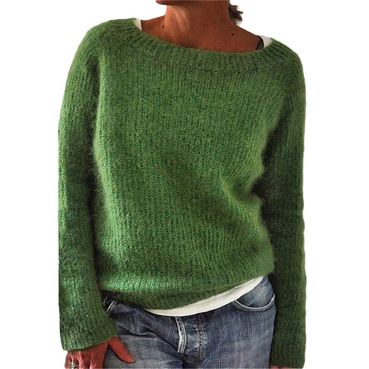 Casual Solid Color Soft Crew-neck Sweater