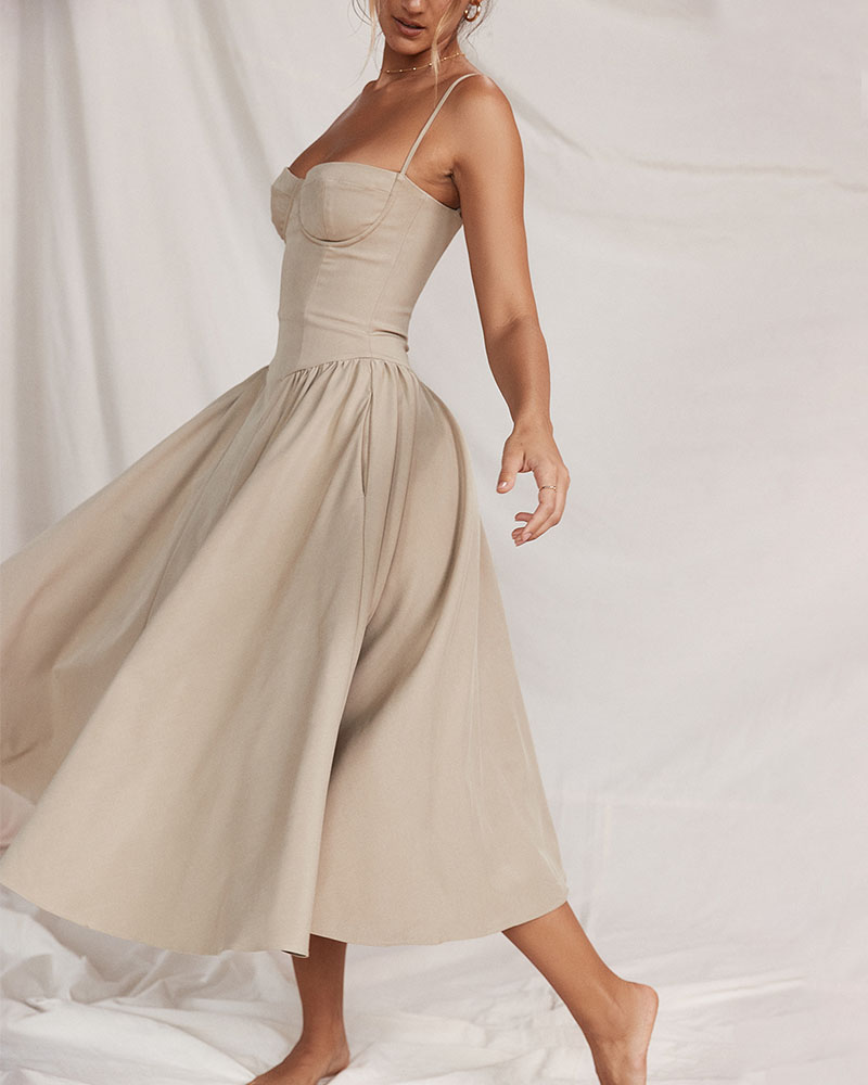 French suspender temperament tube top court style dress