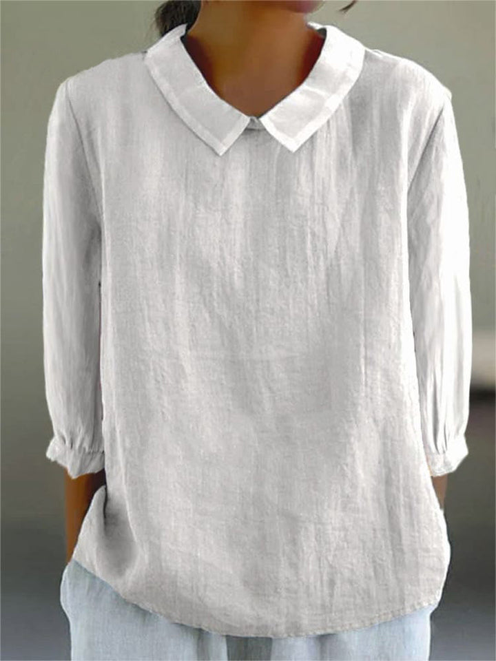 Cotton and Linen 3/4 Sleeve Shirt